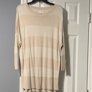 Wonderly Beige and Cream Knit Top